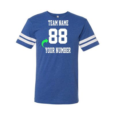 Customized Unisex Tee-Shirt Personalized with Your Name and Team Number (Vintage Royal, X-Large)