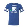 Customized Unisex Tee-Shirt Personalized with Your Name and Team Number (Vintage Royal, X-Large) view 1