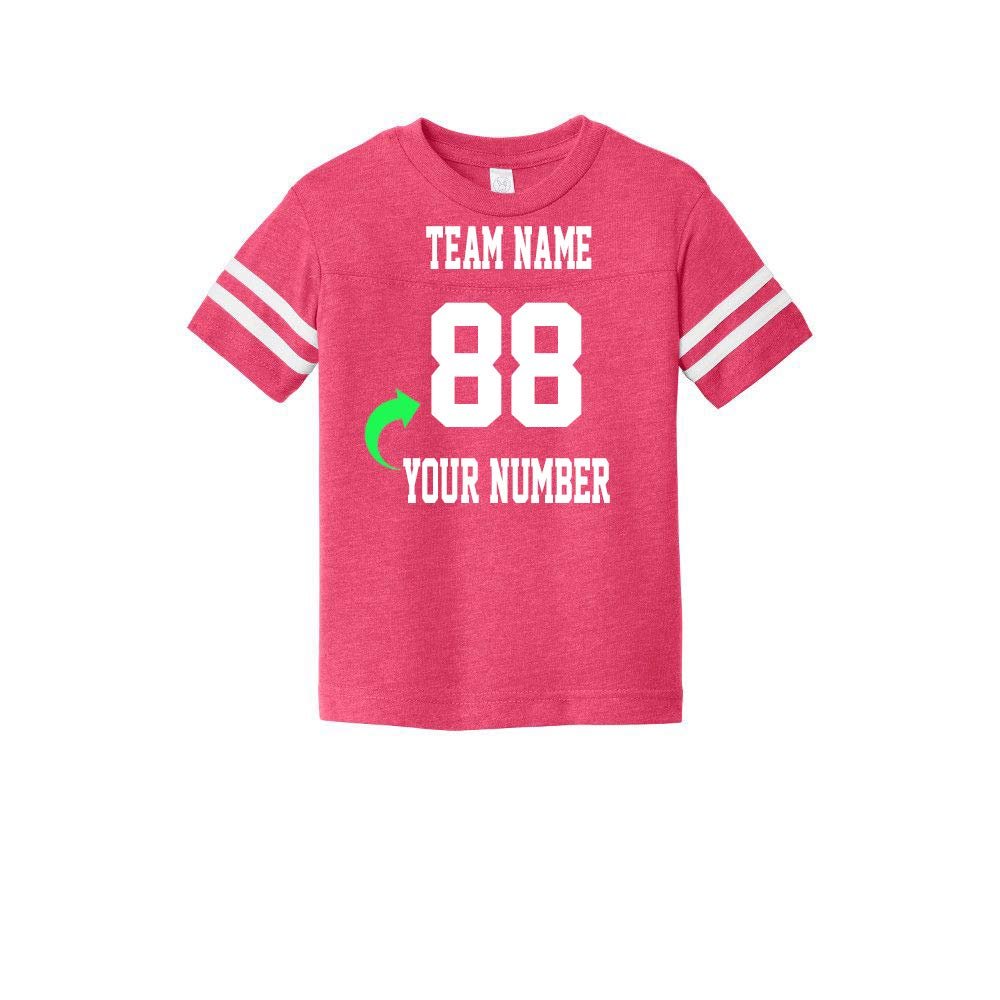 Customized Toddler Jersey Personalized with Your Name and Team Number (Vintage Hot Pink, 4T)