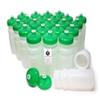 Rolling Sands Reusable Bulk Water Bottles 24 Pack - 20 Oz Sports Water Bottles, USA Made, BPA-Free, Wide Mouth for Easy Cleaning, Dishwasher Safe, Break Resistant - Clear Frost Bottle/Green Lid view 1