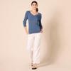 Amazon Essentials Women's Regular-Fit Lightweight Long-Sleeve V-Neck Sweater (Available in Plus Size), Blue Heather, 3X view 4