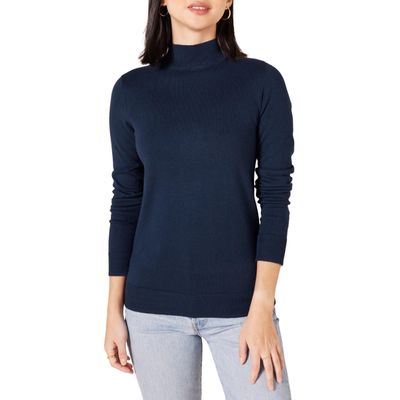 Amazon Essentials Women's Lightweight Mockneck Sweater (Available in Plus Size), Navy, Small