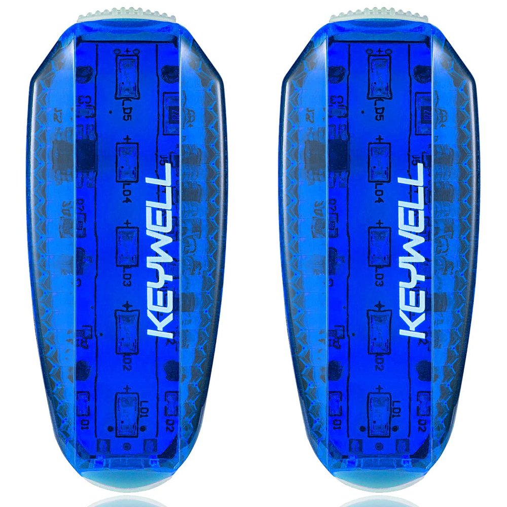 USB Rechargeable LED Safety Lights (2 Pack) - Clip on Strobe Running Lights for Runners, Joggers,Walkers,Kids,Dogs,Bike Tail Lights - High Visibility Accessories for Reflective Gear (Blue)
