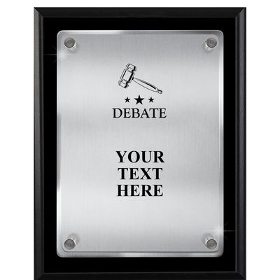 Gavel Plaques with Custom Engraving, 7x9 Debate Team Floating Plaque Award, Great Personalized Debate Team Awards Prime