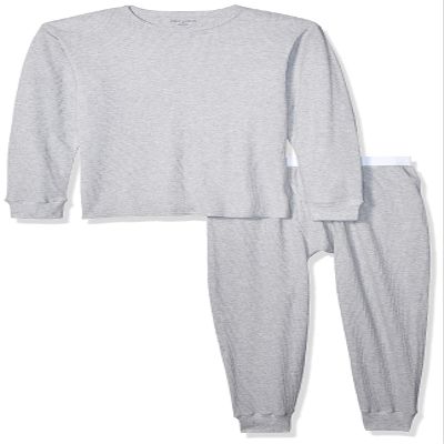 Amazon Essentials Men's Thermal Waffle Knit Long Johns Underwear Set for Cold Weather, Grey Heather, X-Small