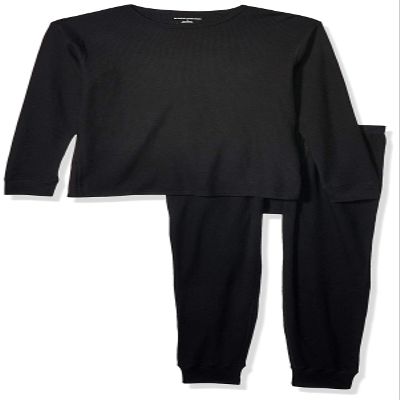 Amazon Essentials Men's Thermal Waffle Knit Long Johns Underwear Set for Cold Weather, Black, X-Small