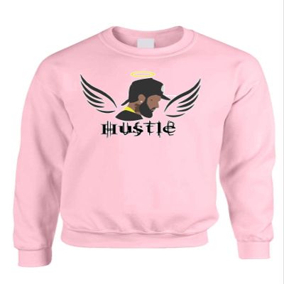 ALLNTRENDS Adult Sweatshirt Nip Hustle Rip Fans Top Love Rest in Peace (M, Light Pink)