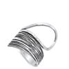 Unique Stacked Teardrop Promise Ring New .925 Sterling Silver Band Size 12 view 2