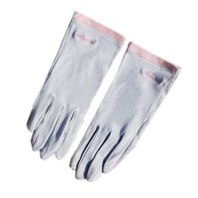 Cotton Sun Gloves Women Summer Sunblock Thin UV Protection Driving Gloves Outdoor Anti-uv Glove (Gray)