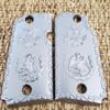 Micro 9 mm Grips Brushed Metal Mexican Eagle view 1