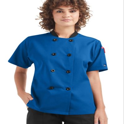 ChefUniforms.com Women's Lightweight Chef Jacket Short Sleeve - Tailored Fit Kitchen Uniform, Breathable Professional Culinary Workwear, Pen Pocket