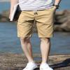 Mr.Stream Men's Plus Size Cotton Straight-Fit Solid Elasticated Bermuda Cargo Beach Shorts Khaki-L view 2