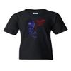Fantacycle Skull Crossbones Youth T-Shirt American Pride Tribal Flame Kids Tee Black Small view 1