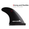 Abahub Surfboard Thruster Fins Set, Compatible with Future Style Fin Box, Fiberglass Reinforced High Performance Surf Fin for Surf Boards, Surfing Longboard, Shortboard, with Screws and Key, Black view 3