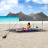 Red Suricata Family Beach Tent & Beach Canopy, UPF50 Sun Beach Shade, Sunshade with 4 Aluminum Poles, 4 Pole Anchors & Sand Shovel, Medium & Portable Sun Shelter Tarp (Medium, Grey) view 1