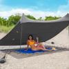 Red Suricata Family Beach Tent & Beach Canopy, UPF50 Sun Beach Shade, Sunshade with 4 Aluminum Poles, 4 Pole Anchors & Sand Shovel, Medium & Portable Sun Shelter Tarp (Medium, Grey) view 4