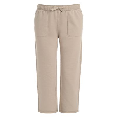 Nautica Boys' Big School Uniform Sensory-Friendly French Terry Pant, Khaki, 8