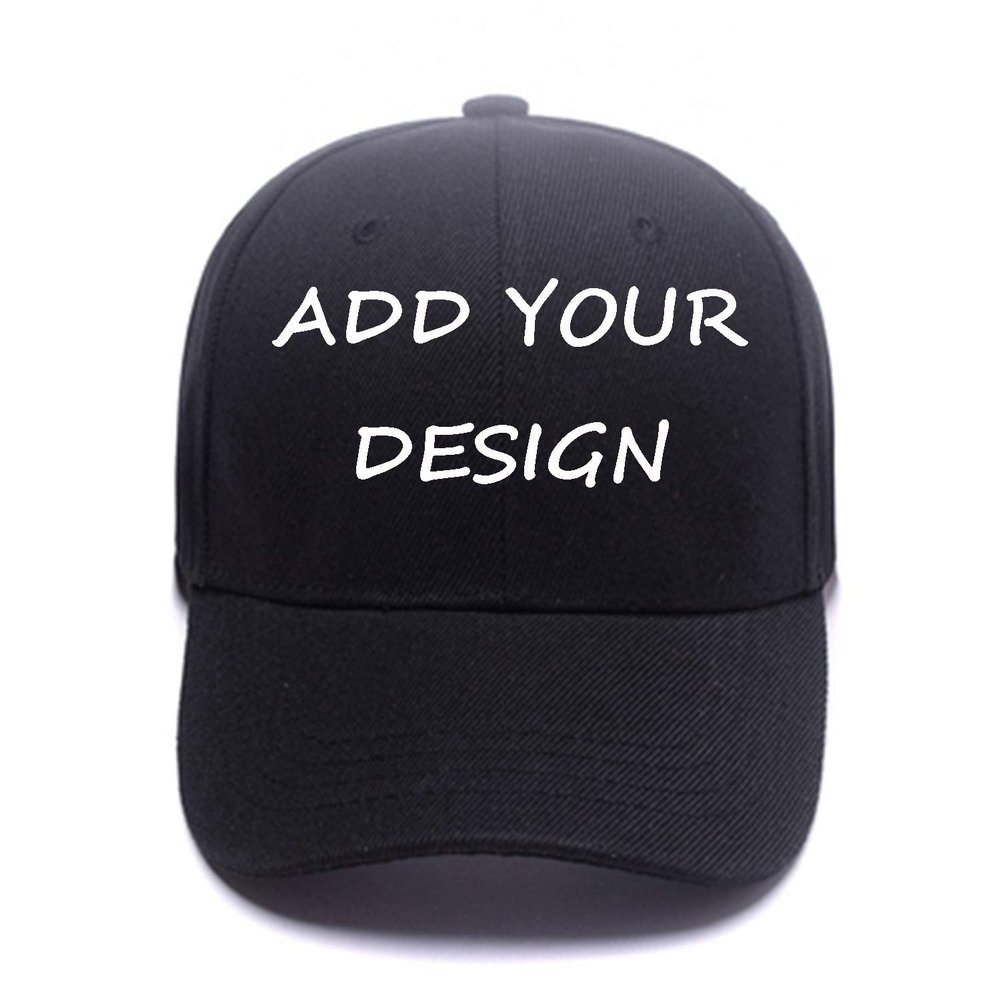 Custom Baseball Cap for Unique Gifts,Personalized Unisex Street Style Plain Hat with Snapback Hats Black