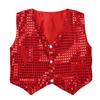 FEESHOW Kids Big Boys Shiny Sequined Shirt Vest Waistcoat Jacket for Wedding Prom Dance Performance Costume Red Vest 8-9 view 1