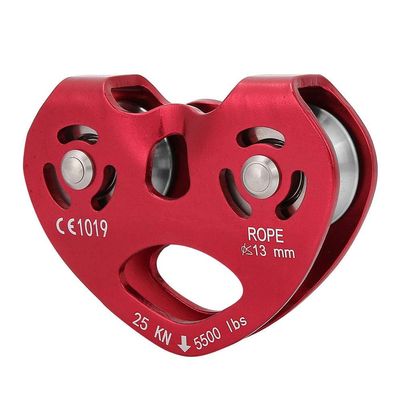 Climbing Pulley Alloy Constructed Single Swivel Rope Pulley Block for Hitch Tending Rigging Arborist Safety Equipment(Red)