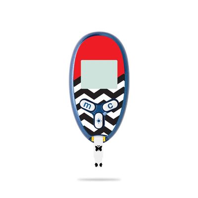 MightySkins Skin Compatible with Abbott Freestyle Lite - Red Chevron | Protective, Durable, and Unique Vinyl Decal wrap Cover | Easy to Apply, Remove, and Change Styles | Made in The USA