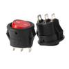 100PCS RED 3Pin SPST On/Off Round Rocker Switch AC 6A/250V 10A/125V for Car Boat view 1