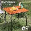 Portal Lightweight Aluminum Folding Square Table Roll Up Top 4 People Compact Table with Carry Bag for Camping, Picnic, Backyards, BBQ, Brown view 4