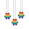 Fun Express Paw Shaped Rainbow Dog Tag Necklace - Set of 12 - Party Favors and Handouts view 1
