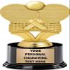 Crown Awards Table Tennis Trophies with Custom Engraving, 7.25" Personalized Ping Pong Paddles with Net Trophy On Deluxe Round Base 10 Pack view 1