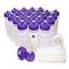 Rolling Sands Reusable Bulk Water Bottles 24 Pack - 20 Oz Sports Water Bottles, USA Made, BPA-Free, Wide Mouth for Easy Cleaning, Dishwasher Safe, Break Resistant - Clear Frost Bottle/Purple Lid view 1