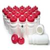Rolling Sands Reusable Bulk Water Bottles 24 Pack - 20 Oz Sports Water Bottles, USA Made, BPA-Free, Wide Mouth for Easy Cleaning, Dishwasher Safe, Break Resistant - White Bottle/Red Lid view 1