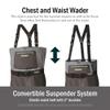 Aquaz Wadertek Convertible Wader, Breathable Heavy Duty Stockingfoot Fishing Wader [Small] view 4