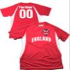 Custom England Soccer Jersey Youth Large in Scarlet Red and White view 1