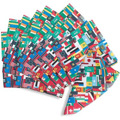 Flags Of All Nations Bandanas Set - 12 Pieces
