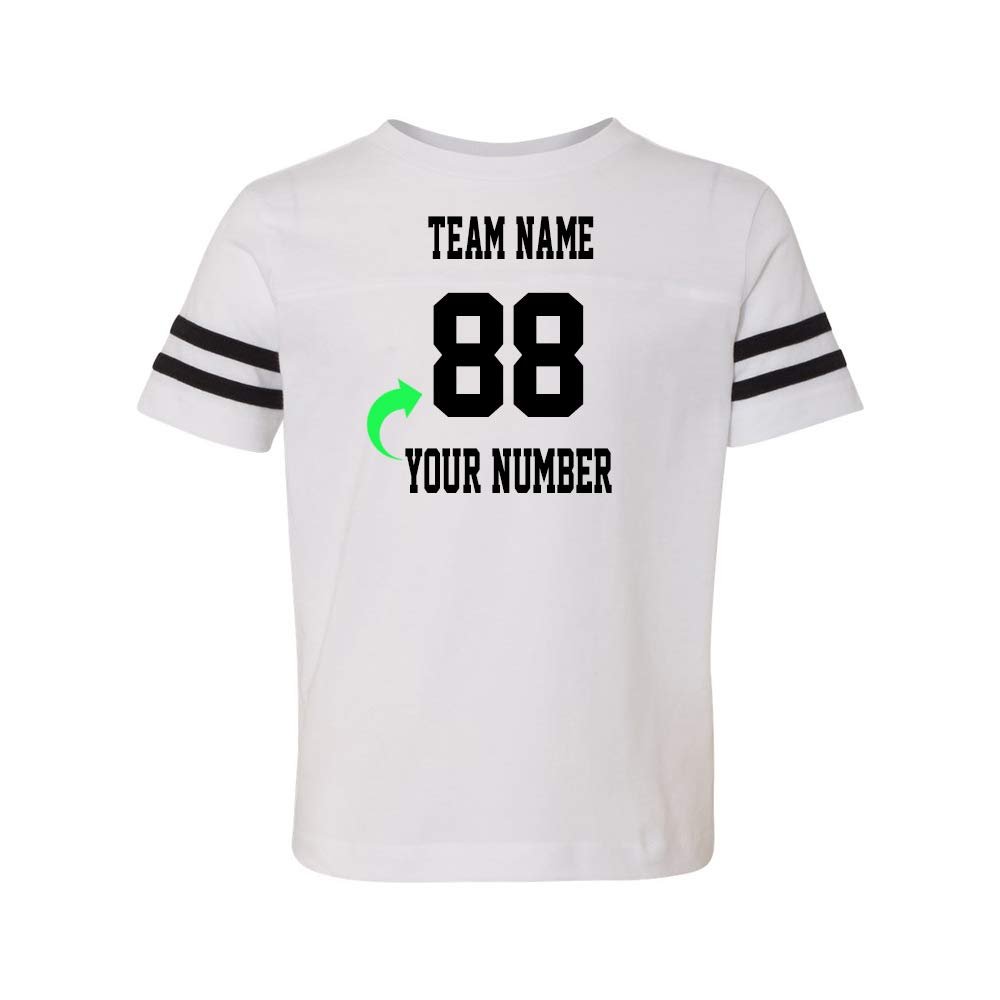 Customized Toddler Jersey Personalized with Your Name and Team Number (White Solid, 5T)
