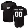 Custom Short-Sleeve Button-Down Baseball/Softball Jersey (Unisex, Adult Sizes) - Add Your Team, Name, Number Black view 1