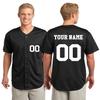 Custom Short-Sleeve Button-Down Baseball/Softball Jersey (Unisex, Adult Sizes) - Add Your Team, Name, Number Black view 2