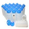 Rolling Sands Reusable Bulk Water Bottles 24 Pack - 20 Oz Sports Water Bottles, USA Made, BPA-Free, Wide Mouth for Easy Cleaning, Dishwasher Safe, Break Resistant - Clear Frost Bottle/Blue Lid view 1