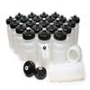 Rolling Sands Reusable Bulk Water Bottles 24 Pack - 20 Oz Sports Water Bottles, USA Made, BPA-Free, Wide Mouth for Easy Cleaning, Dishwasher Safe, Break Resistant - Clear Frost Bottle/Black Lid view 1