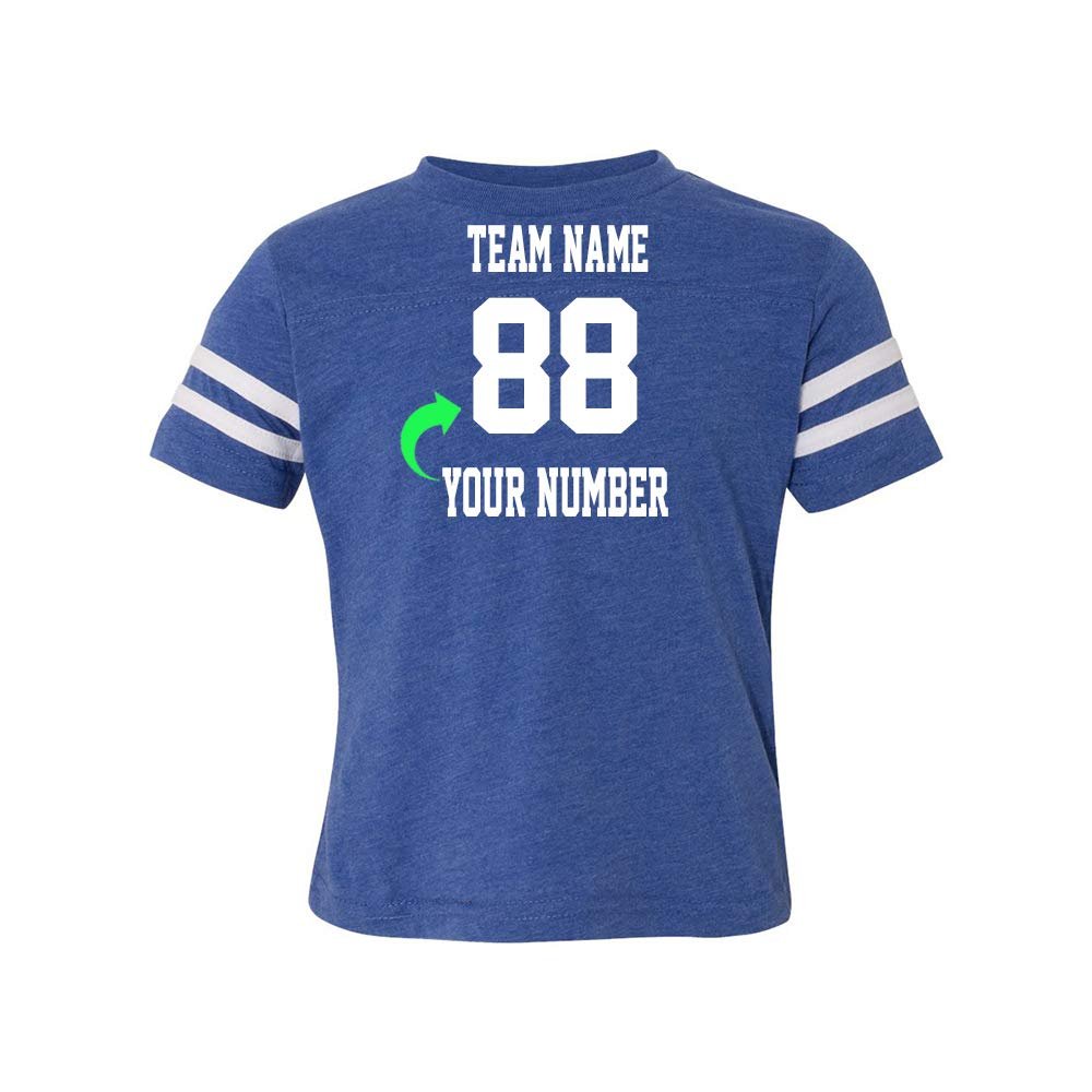 Customized Toddler Jersey Personalized with Your Name and Team Number (Vintage Royal, 2T)