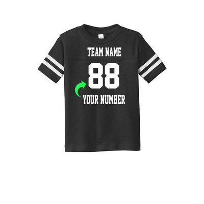 Customized Toddler Jersey Personalized with Your Name and Team Number (Black Solid, 4T)