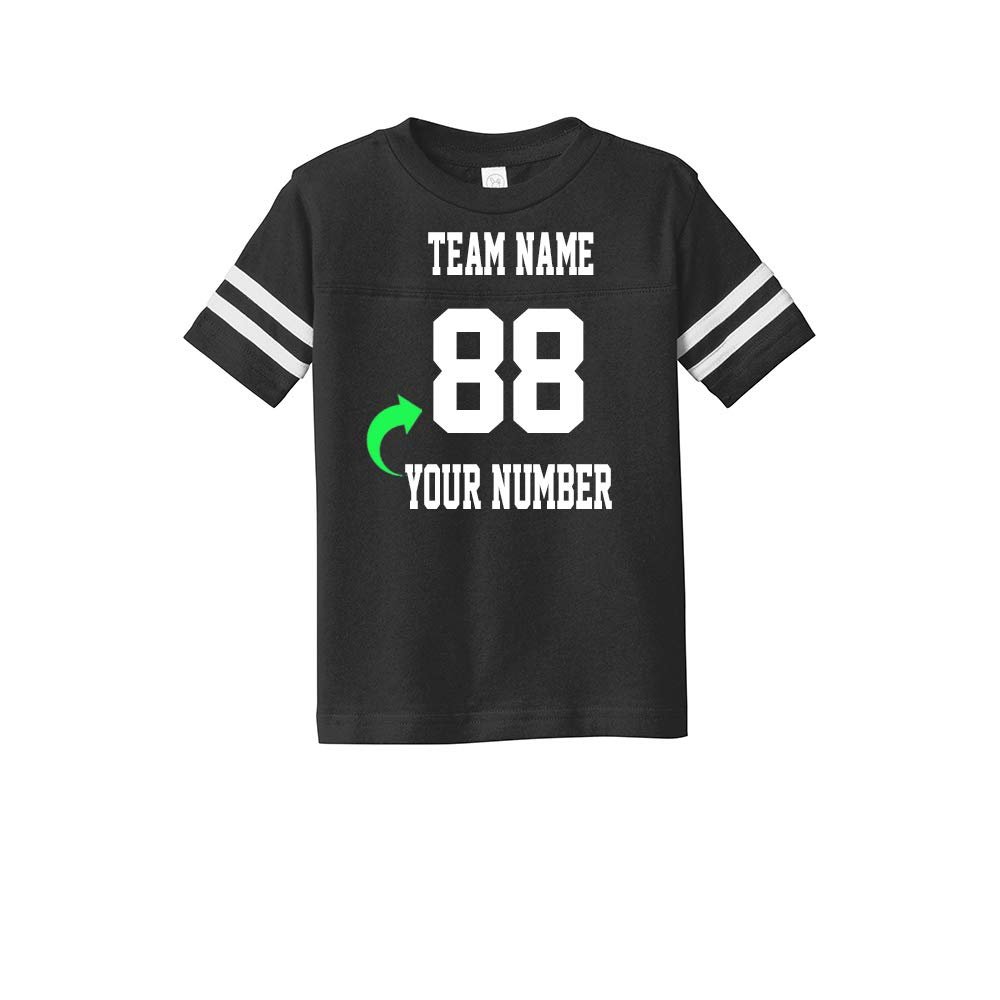 Customized Toddler Jersey Personalized with Your Name and Team Number (Black Solid, 4T)