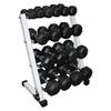 Ader Octagon Deluxe Professional Rubber Dumbbell5,10,15,20,25 LBs Set w/ 4 Tier 24" Rack view 1