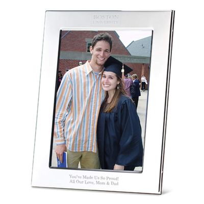 M. LA HART Boston University Polished Pewter 5x7 Picture Frame