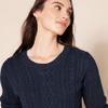 Amazon Essentials Women's Soft Fisherman Cable Long-Sleeve Crewneck Sweater (Available in Plus Size), Navy, Small view 4