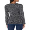 Amazon Essentials Women's Long-Sleeve Lightweight Crewneck Sweater (Available in Plus Size), Grey Cheetah Print, Small view 3