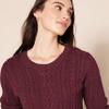 Amazon Essentials Women's Soft Fisherman Cable Long-Sleeve Crewneck Sweater (Available in Plus Size), Dark Burgundy, X-Small view 4