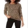 Amazon Essentials Women's Long-Sleeve Lightweight Crewneck Sweater (Available in Plus Size), Camel Cheetah, X-Large view 1