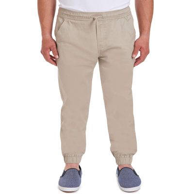 Chaps Young Mens Uniform Stretch Jogger Pant, Khaki, 36W x 38L