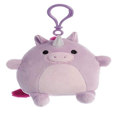 Mocheez Fantasy Purple Unicorn 4" Tall Key Clip Plush